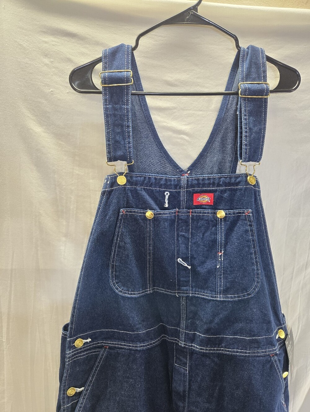 Dickies Men's Denim Bib Overalls 38x34 Blue New with Tags - Picture 2 of 4